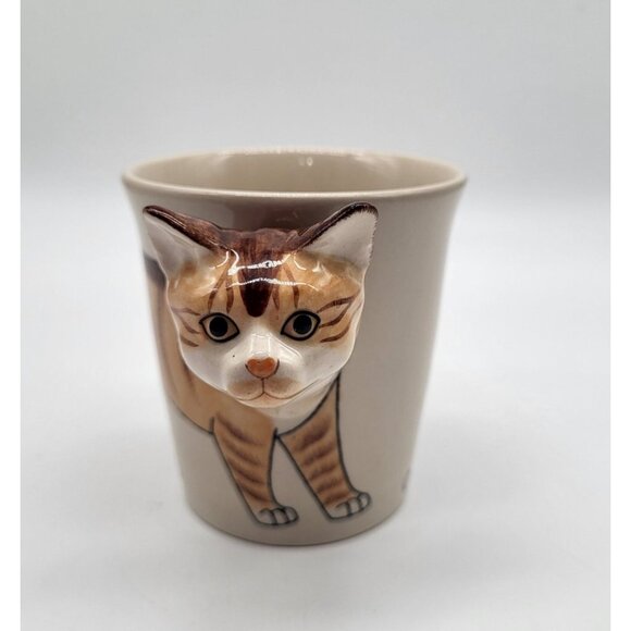 Orange Tabby Cat Coffee Tea Mug Thailand Toothbrush Holder, Pencil Cup Novelty - Picture 2 of 9
